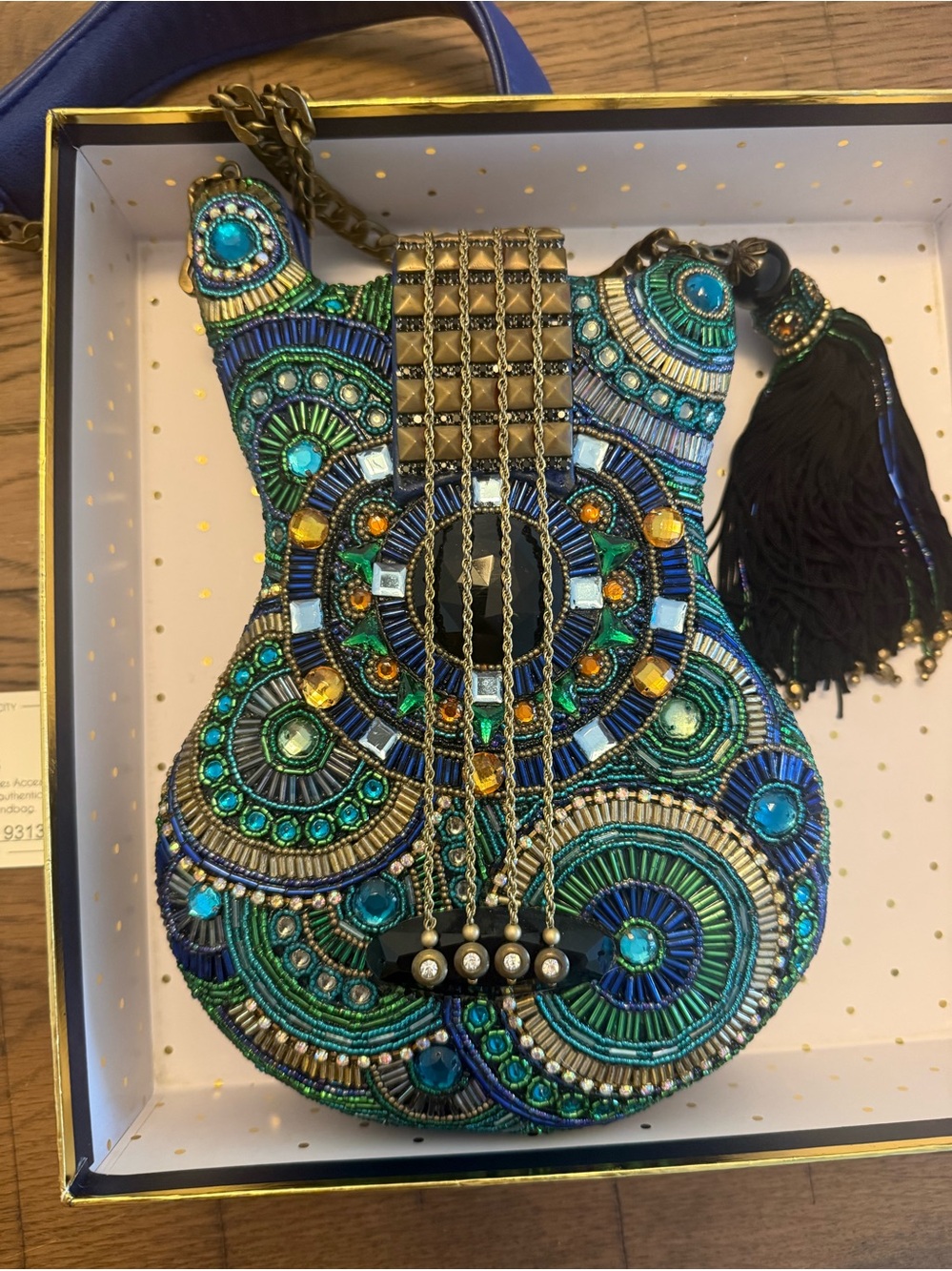 Mary Frances Blue Note Beaded Guitar Bag - Retired Rare Pristine